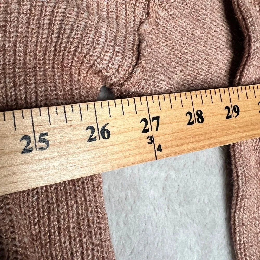 Free People Alana Knit Sweater Cropped Boxy Fit Peach‎ Brown Size Medium